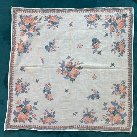 Ginnie Johansen Inc. Accessories - Ginnie Johansen Inc 1986 Floral Cotton Bandana Scarf Handkerchief Square